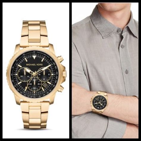 Michael Kors Theroux Chronograph Stainless Steel Gold Dial 